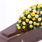 Rose and Carnation Casket Spray - Yellow 5ft