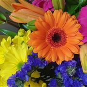 basket arrangement bright colours 